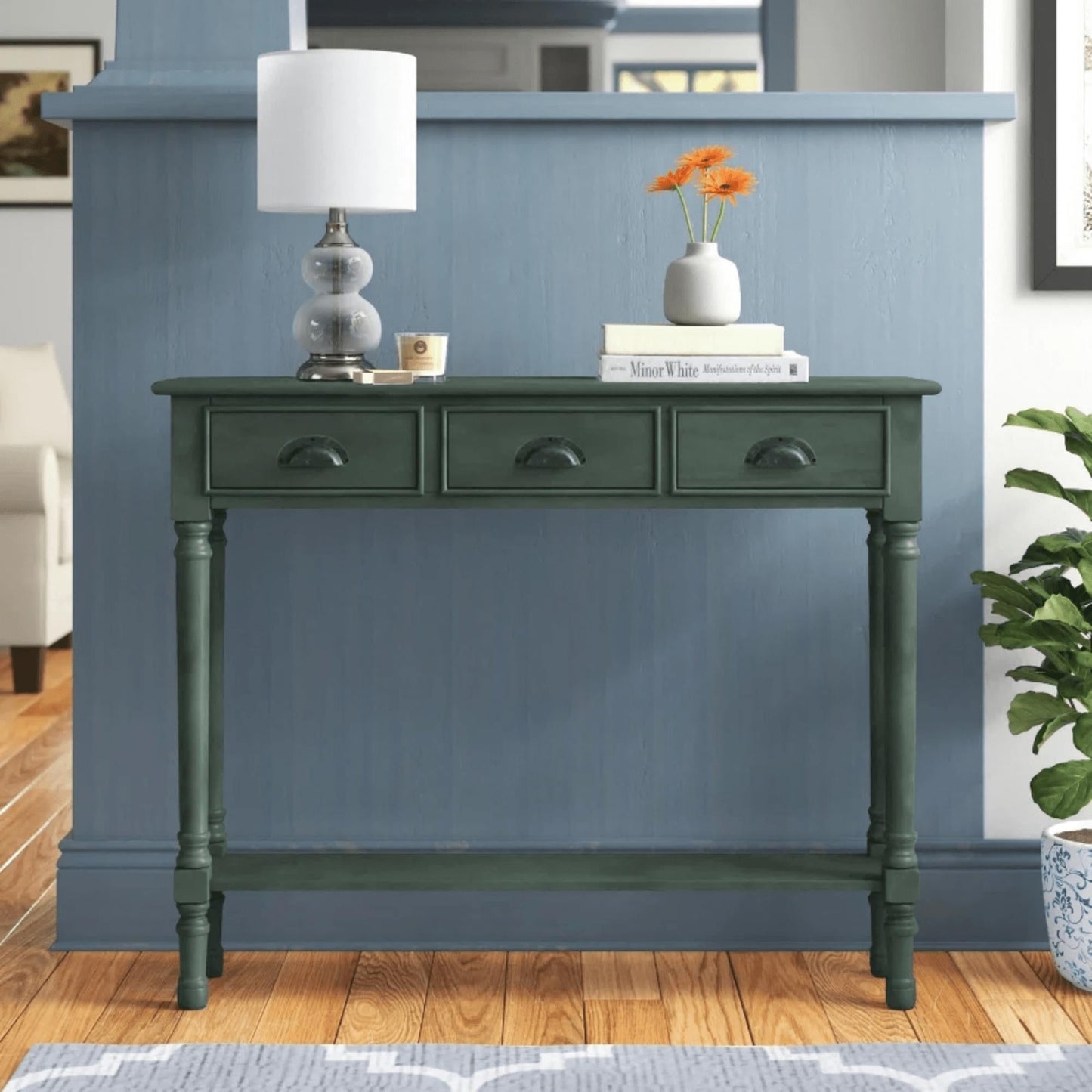 Burlington Wood 3-drawer Console Hallway Table