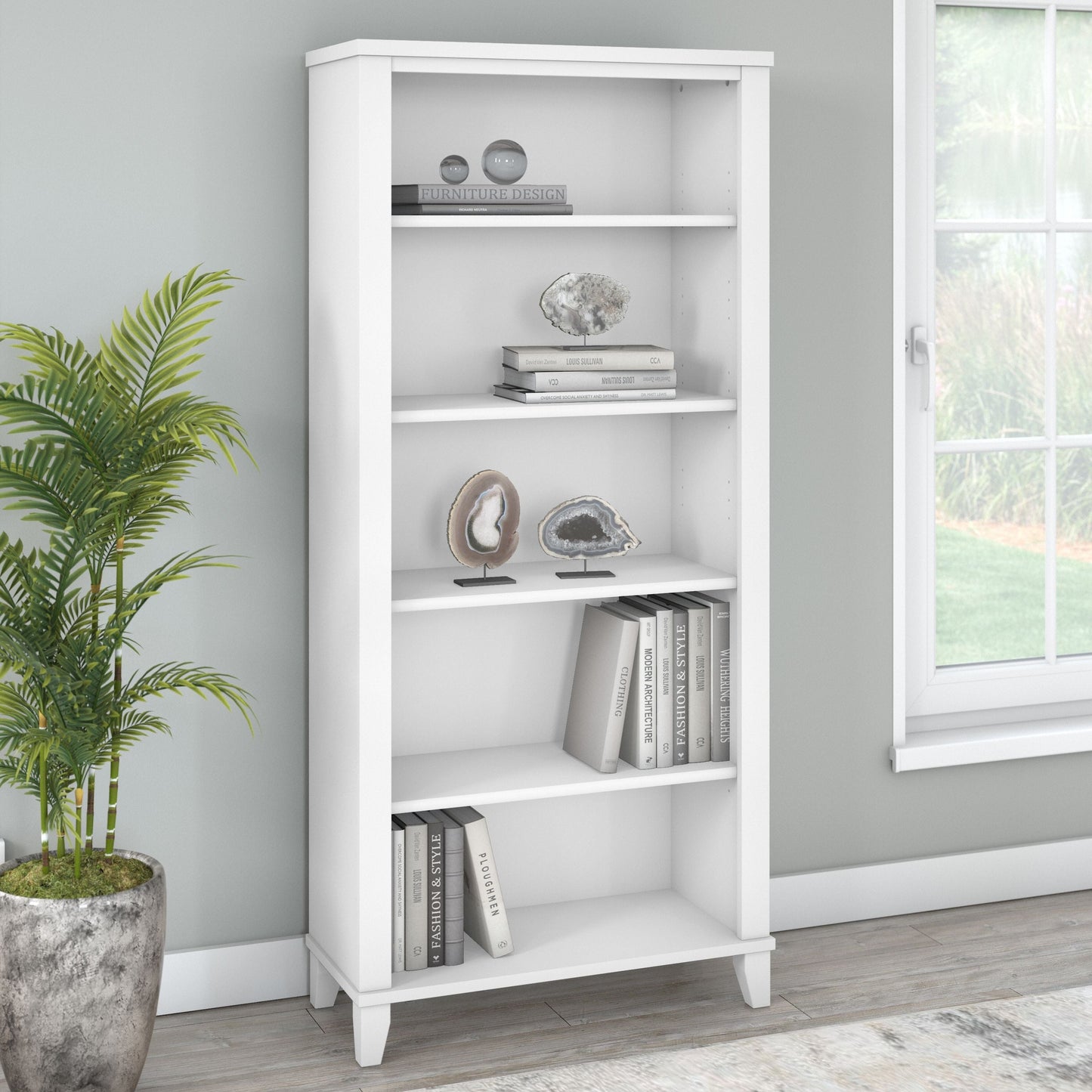 Bush Furniture Somerset Tall 5 Shelf Bookcase with Adjustable Shelves