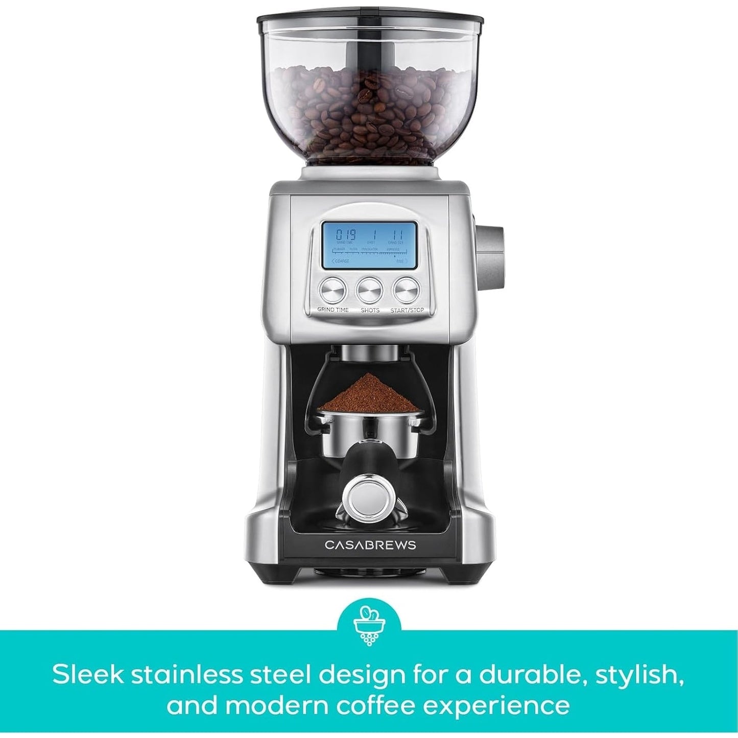 CASABREWS Tornado Electric Coffee Grinder Conical Burr Silver - N/A