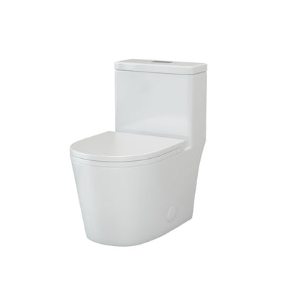 CB HOME 24'' Small Compact One Piece Toilet, Dual Flush Modern Siphon Short Toilet with Soft Closing Seat,16.5''Comfort Height