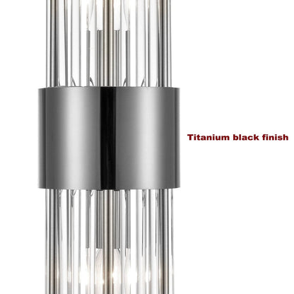 Cabrera Modern Metal Wall Sconce with Beautiful Crystal Clear Glass Rods for Bathroom Set of 2