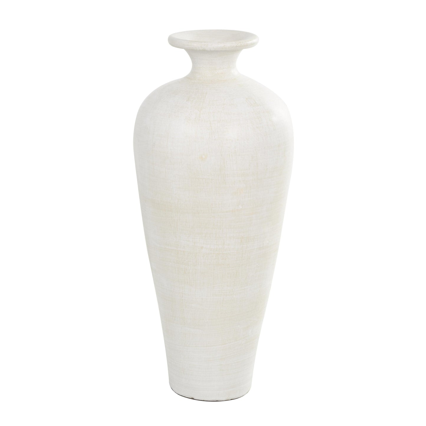 Ceramic Tall Amphora Floor Decorative Vase - White - Roche River Decor