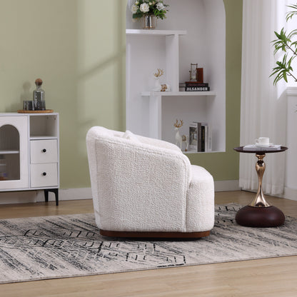 Chenille Swivel Barrel Chair, 360-Degree Comfy Accent Sofa for Living Room, Bedroom, and Study with Removable Cushion
