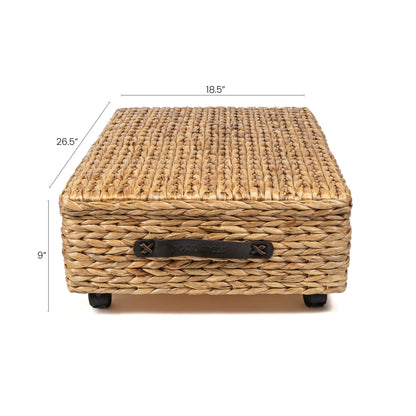 happimess Hyacinth/Wood Underbed Storage Bin with Wheels & Handles