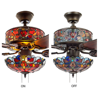 Copper Grove Guasipati 52-inch Tiffany-style Magna Carta Ceiling Fan - 52L x 52W x 16.5