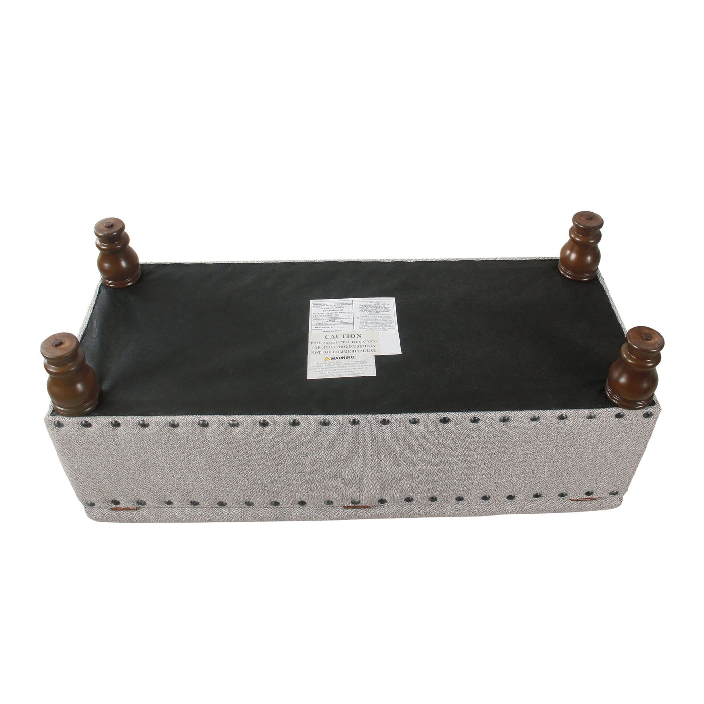 Copper Grove Muscari Upholstered Storage Bench with Nailhead Trim