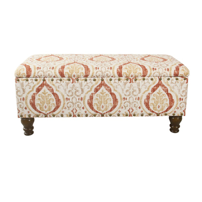 Copper Grove Muscari Upholstered Storage Bench with Nailhead Trim