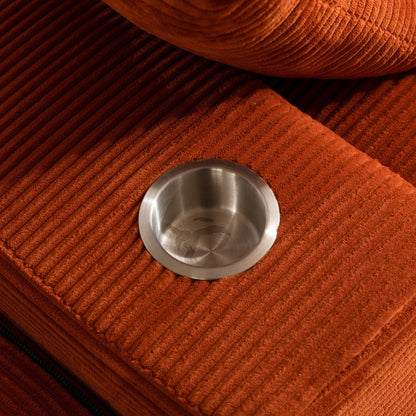 Corduroy Upholstered Memory Foam Sofa With Ottoman Upholstered Bean Bag Couch - 48.4Lx67.7Wx24.4H