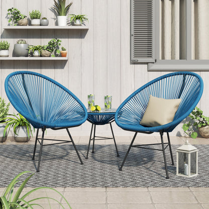 Corvus Sarcelles 3-Piece Modern Wicker Acapulco Bistro Set