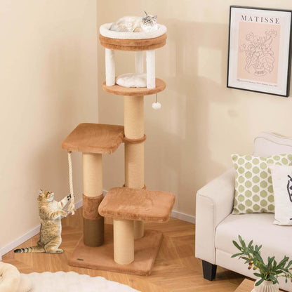 Costway 65 Tall Cat Tree for Indoor with Self-groomer Padded Perch - See Details