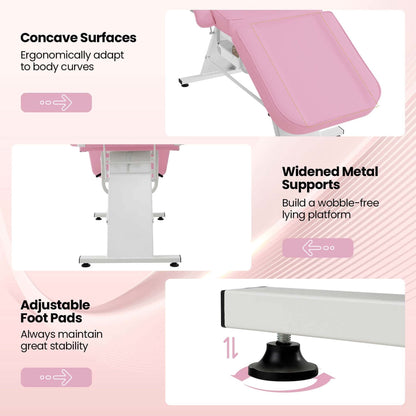 Costway 72 Massage Bed with Hydraulic Stool Adjustable Backrest &