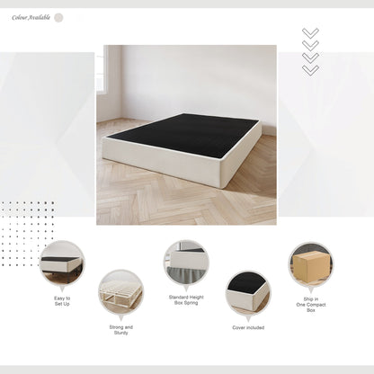 CraftPorch Solid Wood 8-Inch Box Spring Foundation with Wood Slats