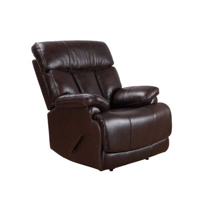 Davin Top Grain Leather Genuine leather Brown Extendable Footrest Manual Recliner