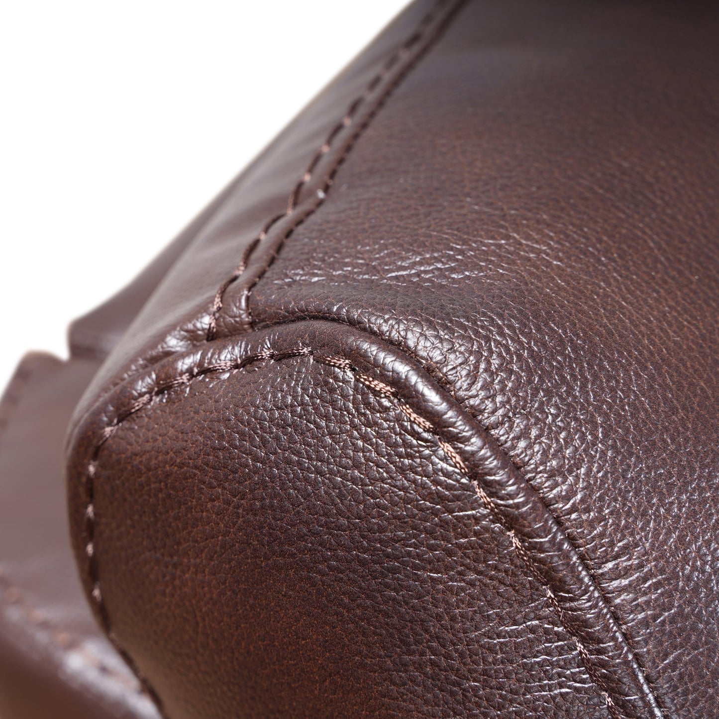 Davin Top Grain Leather Genuine leather Brown Extendable Footrest Manual Recliner