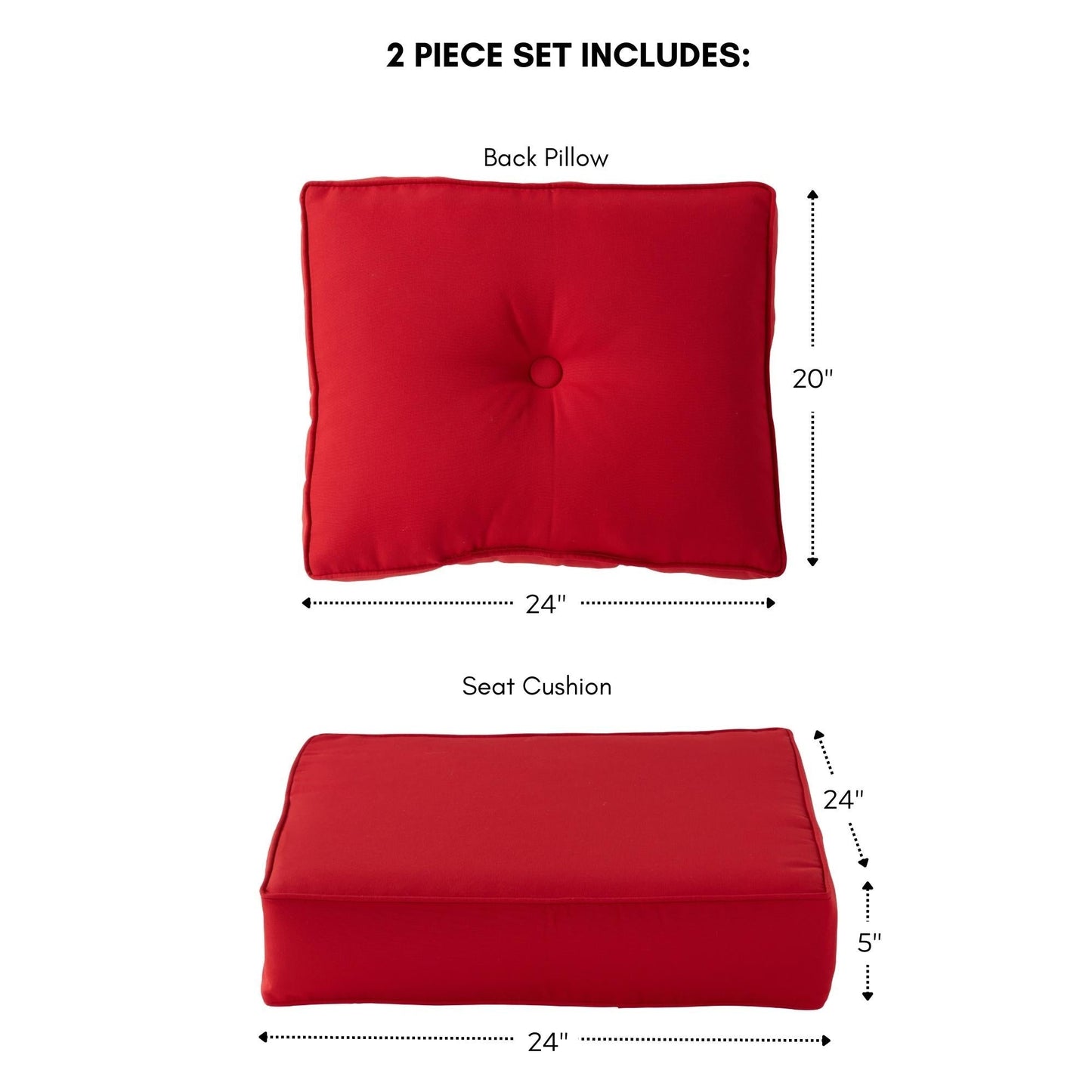 Sunbrella 2-Piece Premium Deep Seat Outdoor Cushion Set