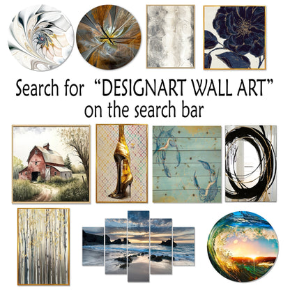 Designart Beige Botanical Impressions III Abstract Botanicals Framed Canvas Art Print