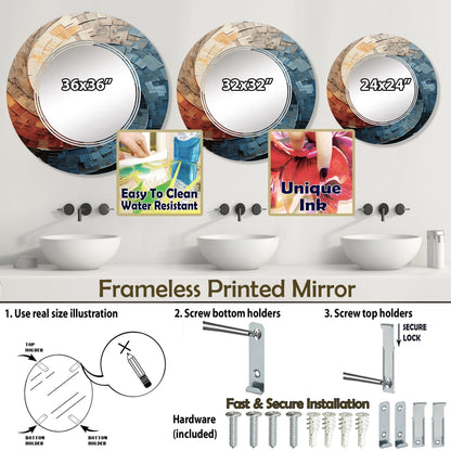 Designart Collaged Spiral Abstract Modern Wall Mirror