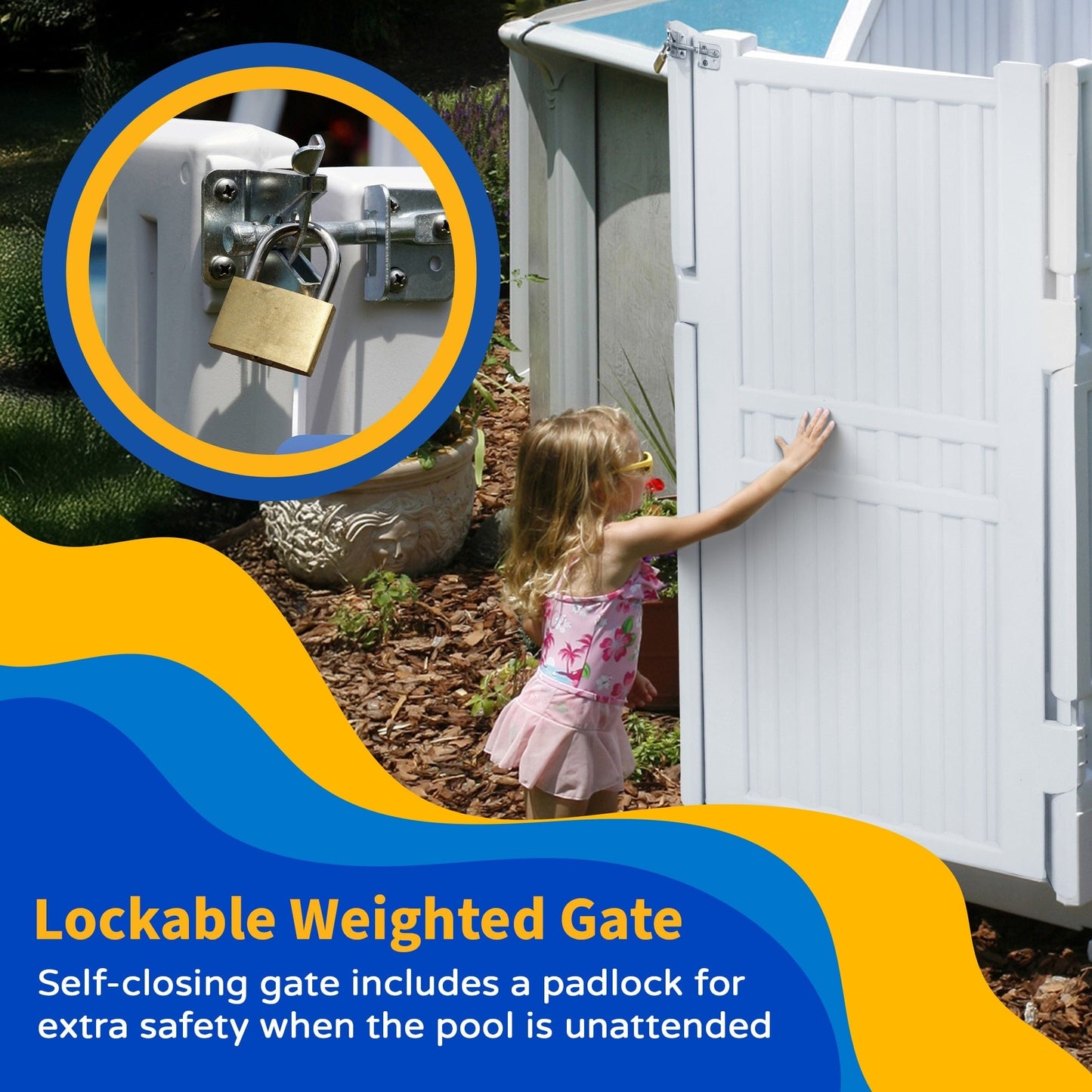 Easy Pool Step Entry System w/ Gate - 32.5 in. W x 82.5 in. D x 81 in. H