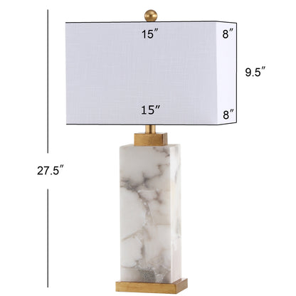 Eloise 27.5 Alabaster LED Table Lamp, White/Gold Leaf by JONATHAN Y