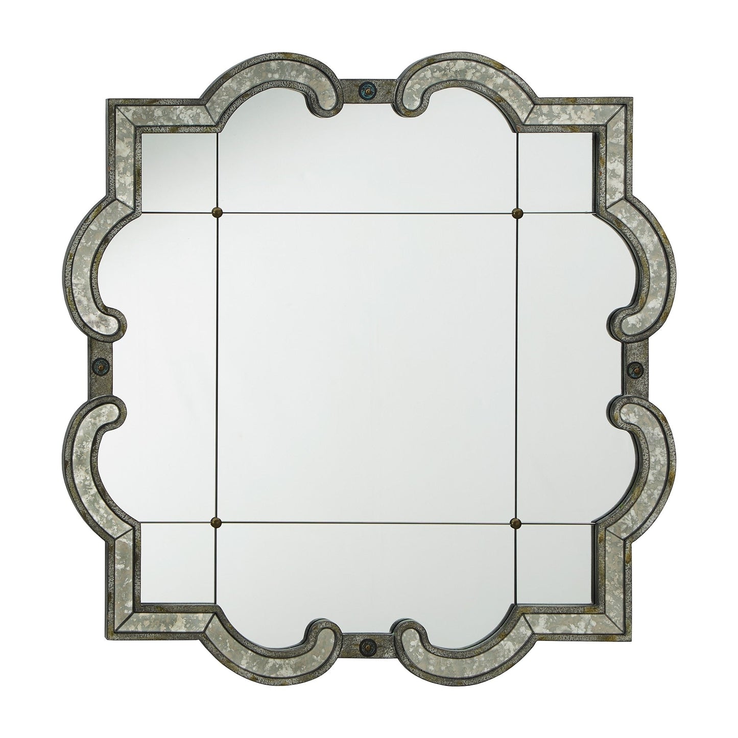 Fantina Antique Silver Paned Wall Mirror by iNSPIRE Q Classic
