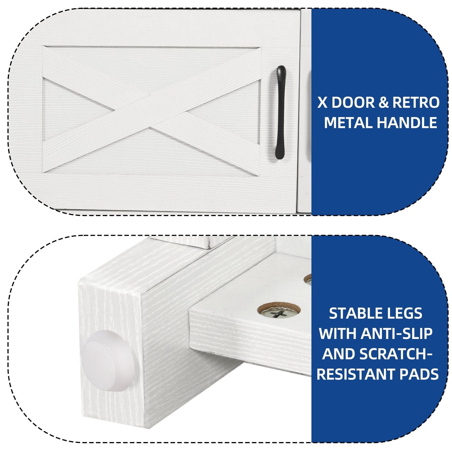 Farmhouse TV Stand for up to 65 TV with Doors and Open Shelves Media Console Power Outlet