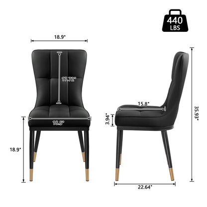 Faux Leather Upholstered Dining Chairs Set of 2/4