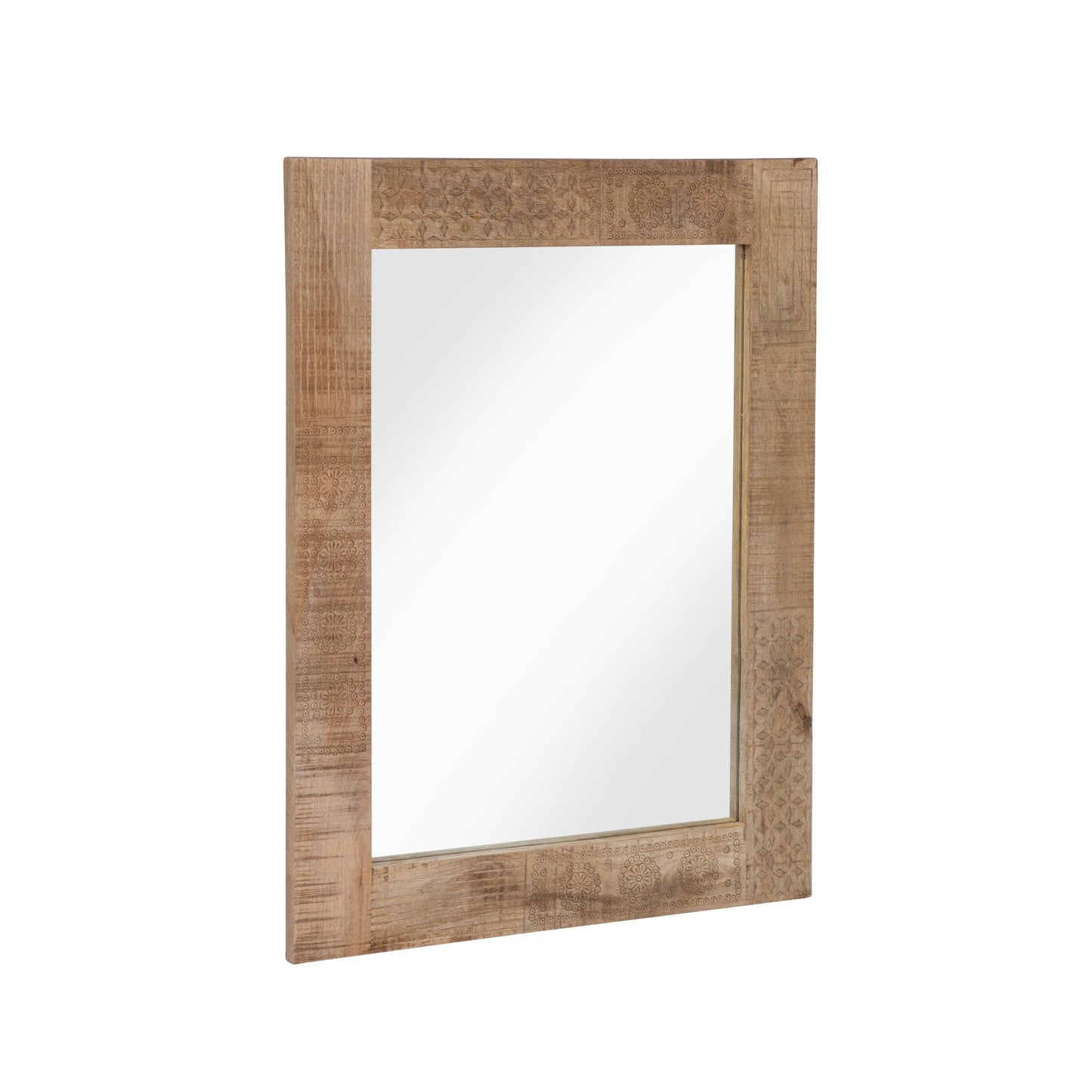 Carina Rustic Natural Solid Wood Wall Mirror by Furniture of America