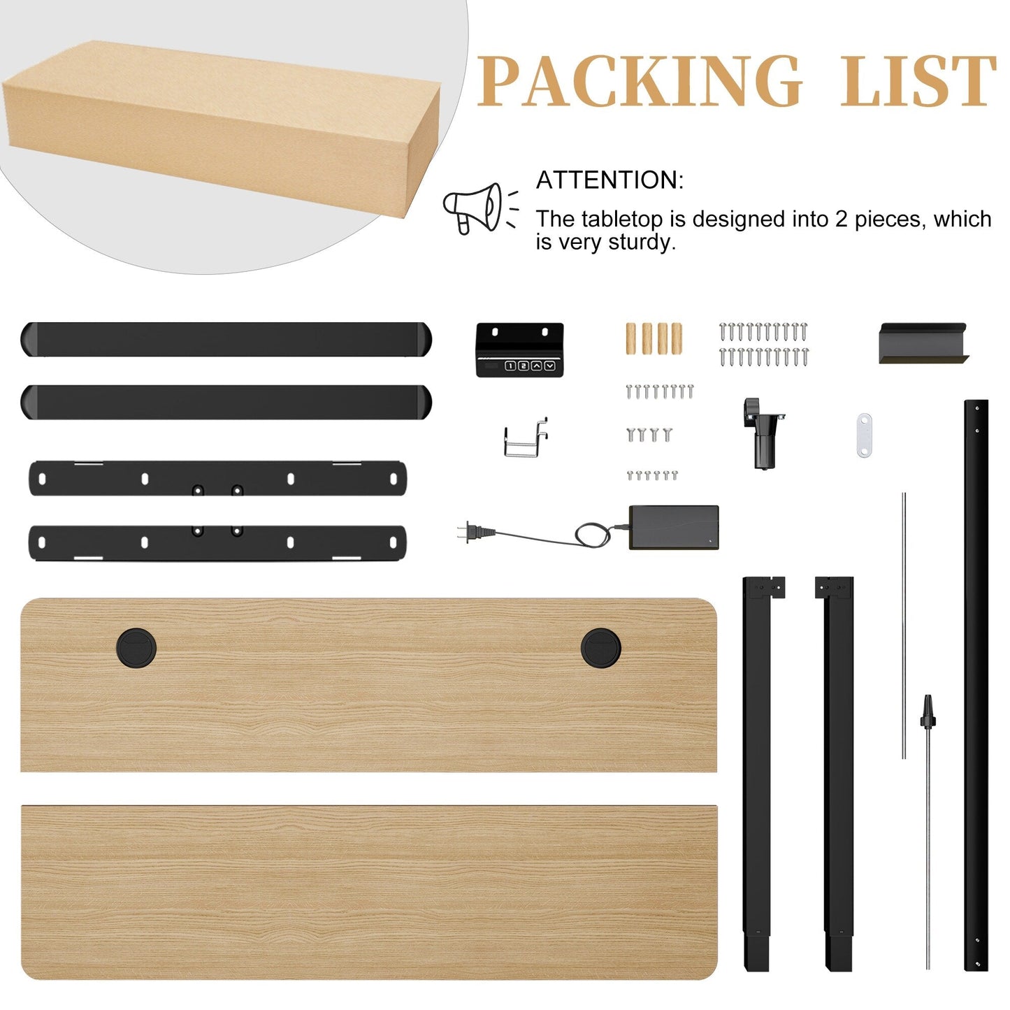 Futzca Height Adjustable Electric Standing Desk Sit Stand Computer Stand up Desk with Splice Board