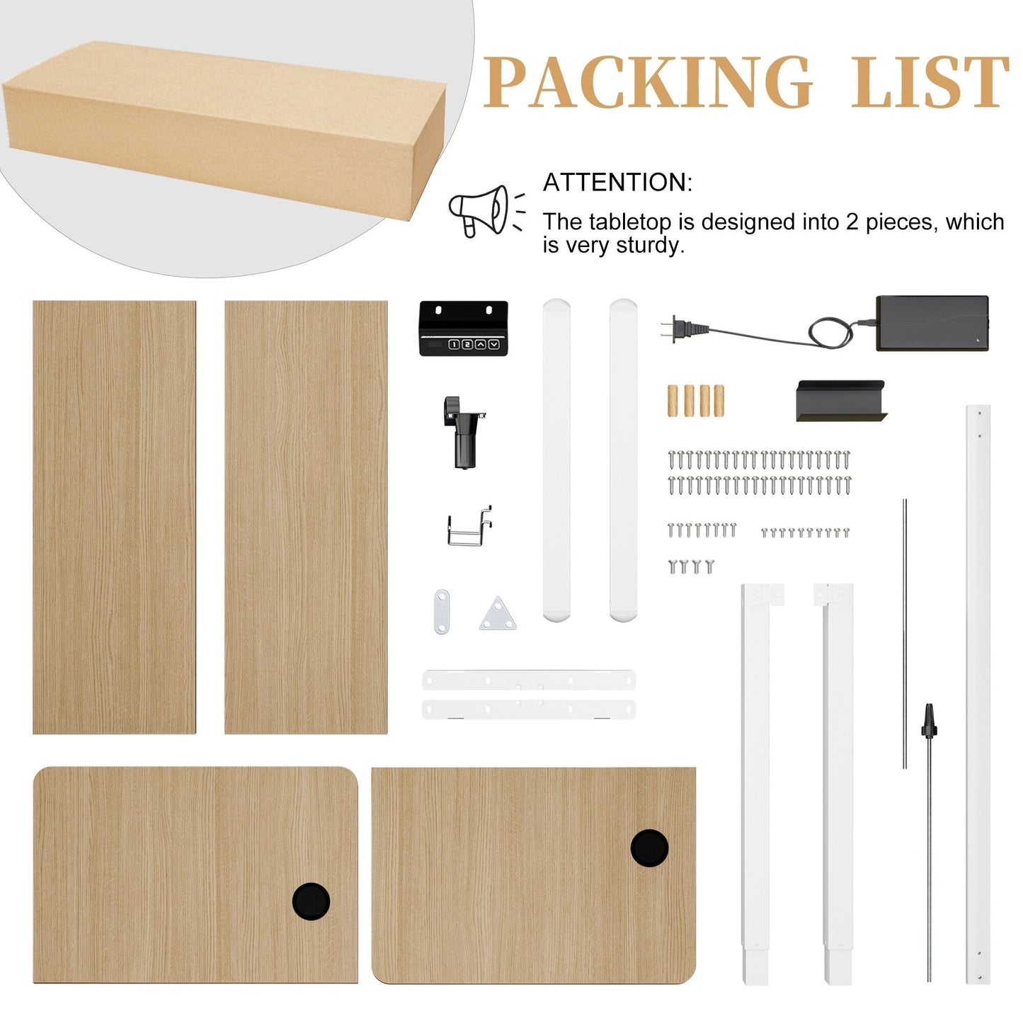 Futzca Height Adjustable Electric Standing Desk Sit Stand Computer Stand up Desk with Splice Board