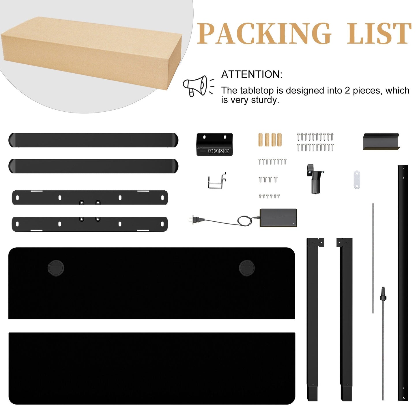 Futzca Height Adjustable Electric Standing Desk Sit Stand Computer Stand up Desk with Splice Board