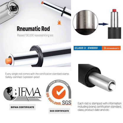 Glitzhome 48-inch Mid-century Adjustable Swivel Faux Leather Office Chair