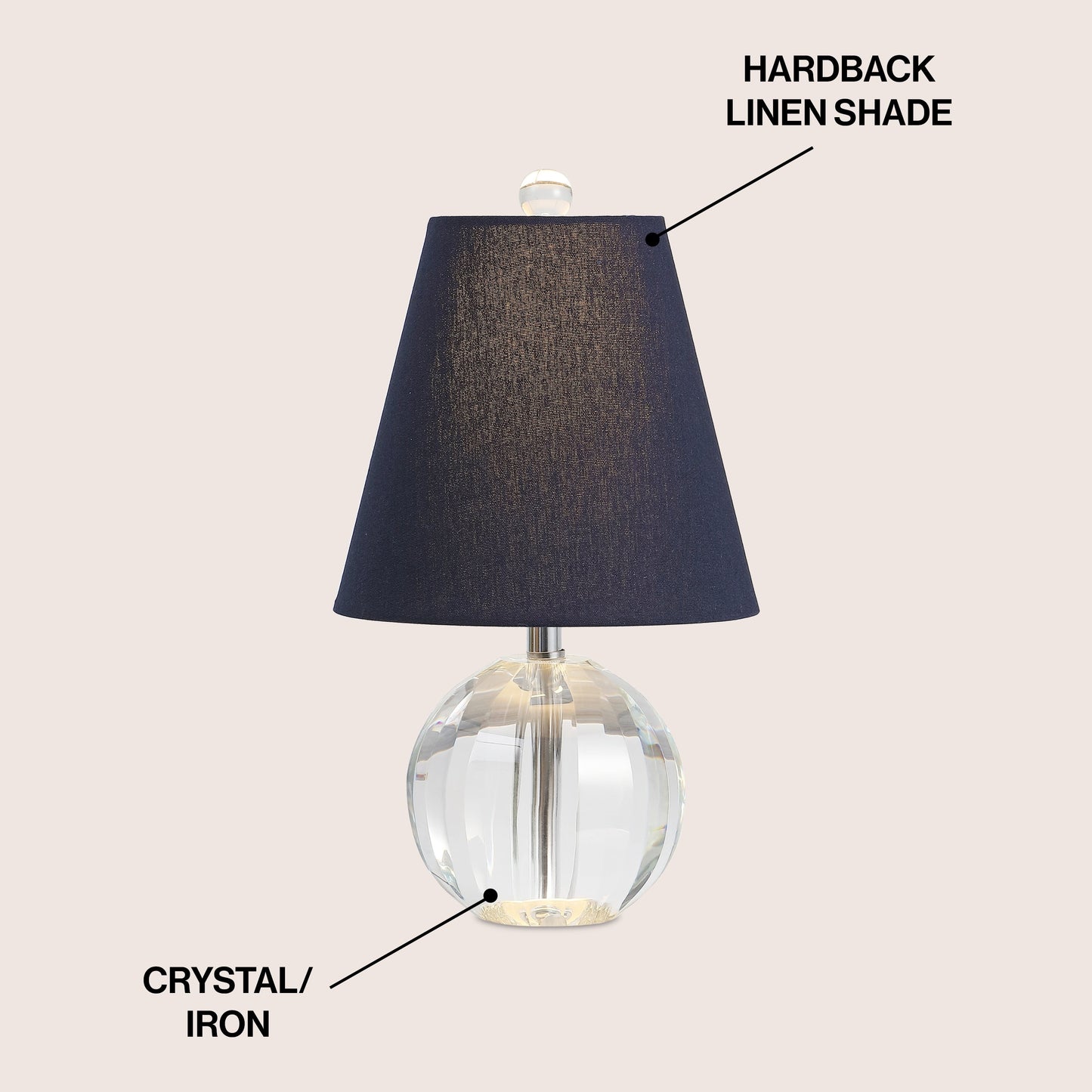 Goddard 16 Crystal Ball/Metal LED Table Lamp, By JONATHAN Y