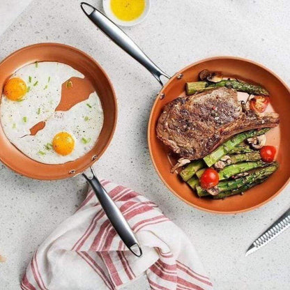 Gotham Steel Pro Hard Anodized 3 Pack Nonstick Fry Pan Set - 8'' 10'' and 12''