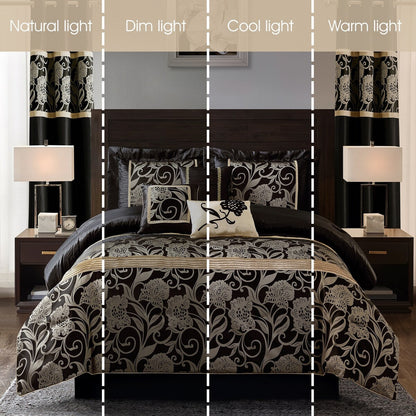 Nanshing Brie 9 Piece Floral Jacquard Comforter Set