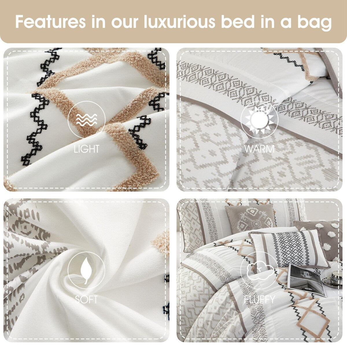 Nanshing Trina 15 Piece Boho Embroidered Comforter Set