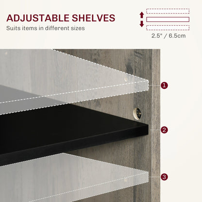 HOMCOM 32 Farmhouse Barn Door Style Sideboard Cabinet,Buffet Storage Cabinet Coffee Bar for Living Room or Entryway