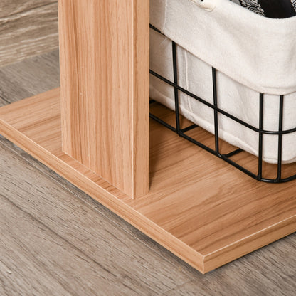 HomCom Modern L Shaped Rotating Computer Desk with Bookshelves