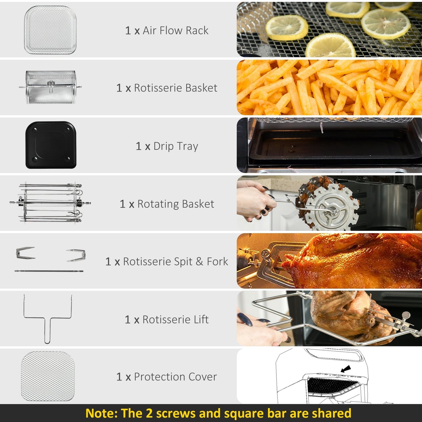 HOMCOM Large Air Fryer Oven with Family Size, Countertop Oven Cooking Gift - 12.5 x 13.25 x 14.5