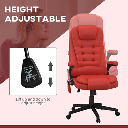 HOMCOM High Back Vibration Massage Office Chair with 6 Vibration Points, Beige