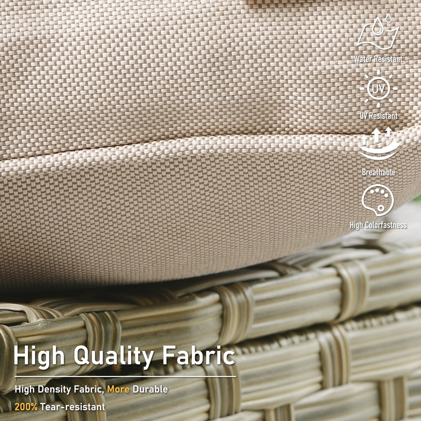 HOOOWOOO 2-piece High Back Wicker Rattan Outdoor Patio Chair Set