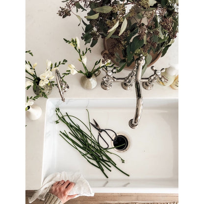 Heritage Bridge Kitchen Faucet with Brass Sprayer