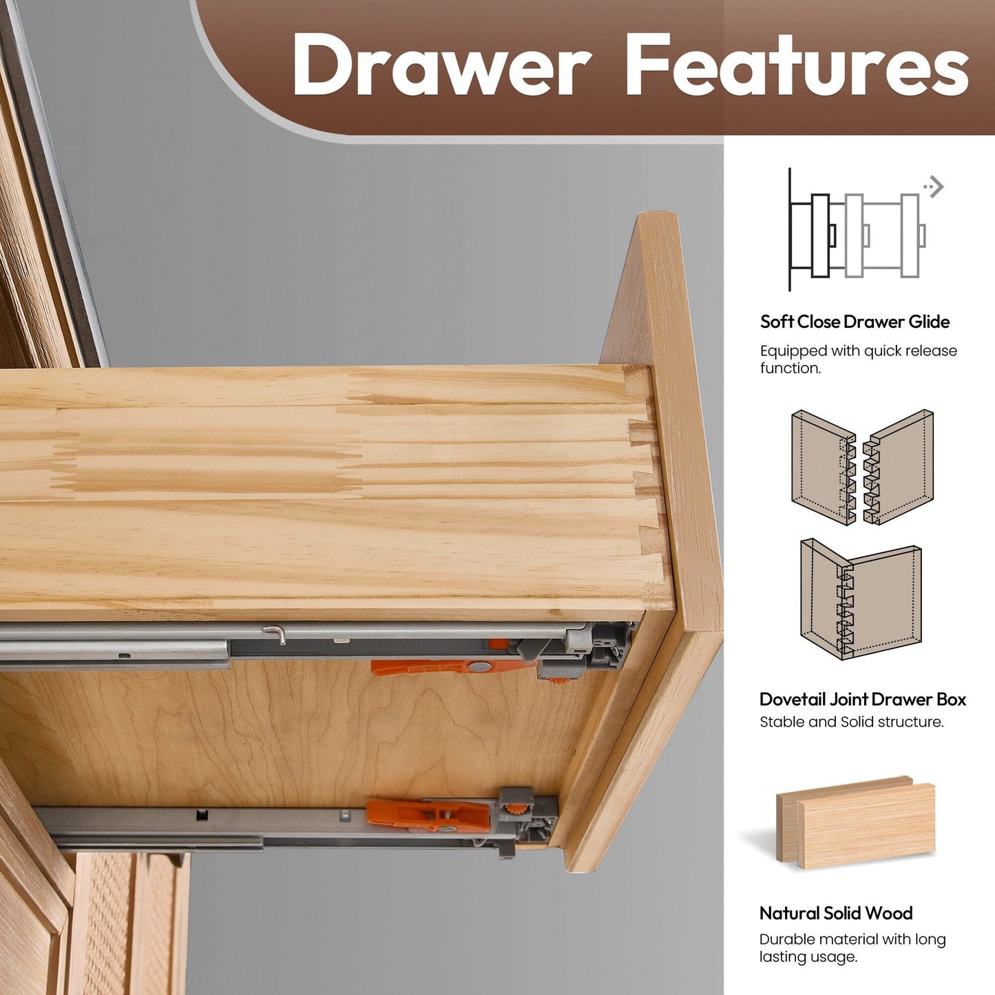 Hervas Bath Vanity with Natural Marble Top without Mirror