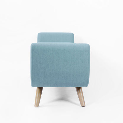 HomePop Modern Sherpa Storage Bench with Wood Legs