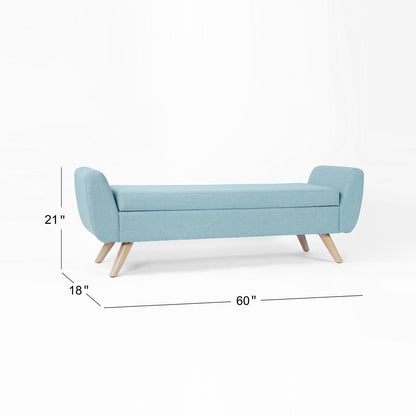 HomePop Modern Sherpa Storage Bench with Wood Legs