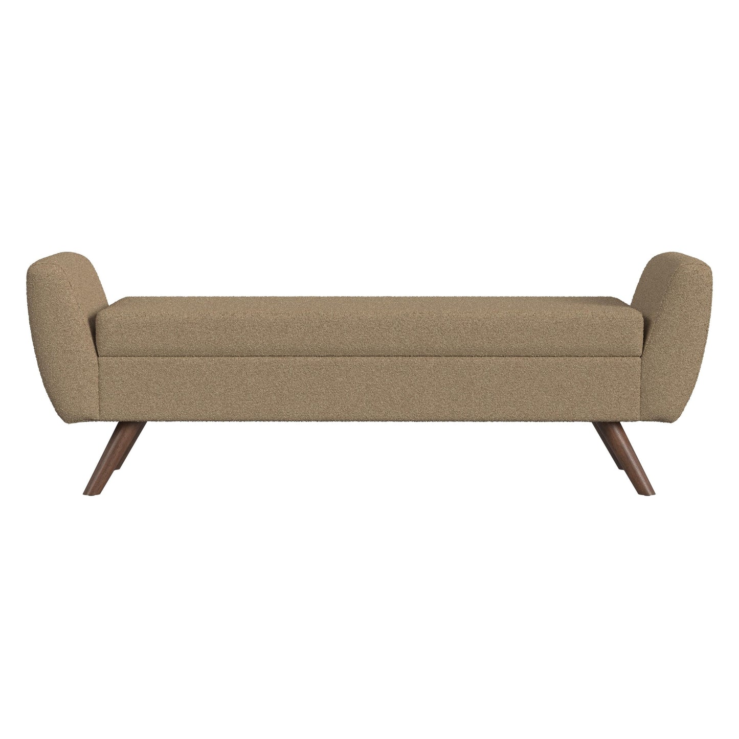 HomePop Modern Sherpa Storage Bench with Wood Legs
