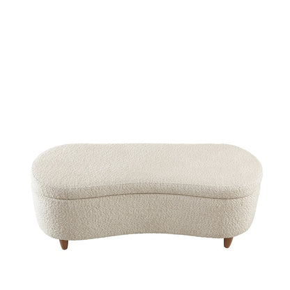 INK IVY Bailey Boucle-Style Curved Storage Accent Bench