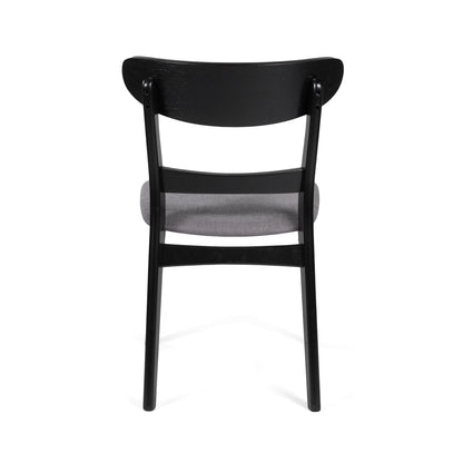 Abrielle Mid-Century Modern Upholstered Rubberwood Dining Chair (Set of 2) by Christopher Knight Home
