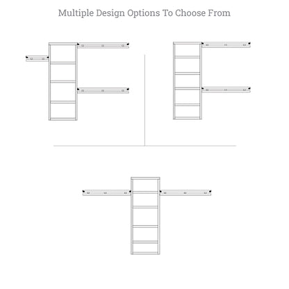 John Louis Home Solid Wood Reach-In Simplicity Closet System Red Mahogany