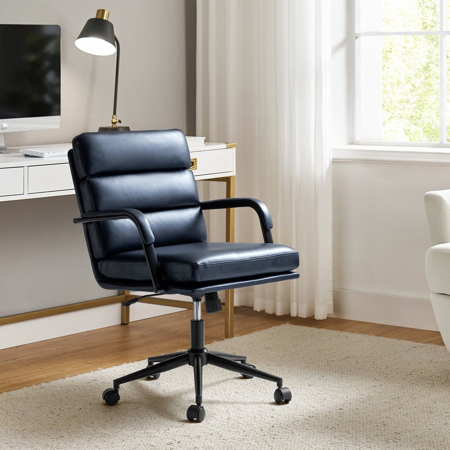 Joseph Modern Task Faux Leather Chair with Tilt Lock and Center Tilt by HULALA HOME