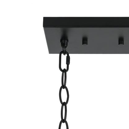 Kasy Modern 5-Light Linear Chandelier Textured Glass Kitchen Island Light Unique Design